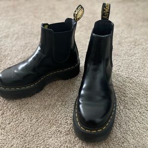 Doc Martens black chelsea platform boots
